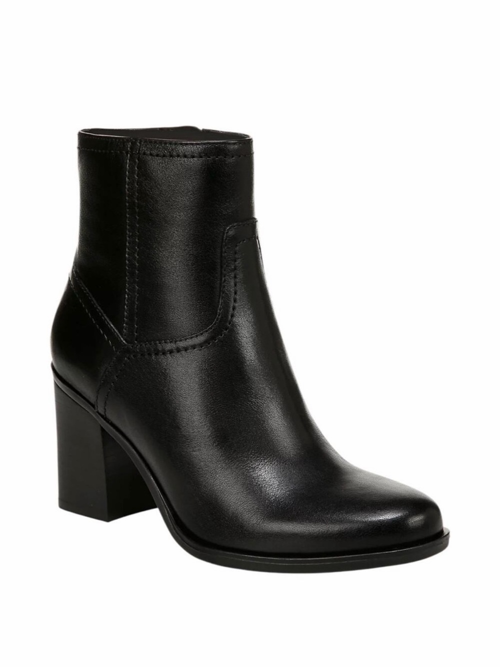 NATURALIZER Kalina Classic Black Leather Block Heel Ankle Boots Size 8